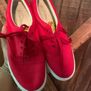 Bucket Feet Canvas Sneaker Red Women’s Size 7